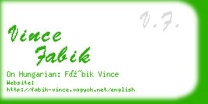 vince fabik business card